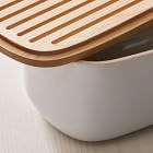 Kaloh Stoneware Bread Box w/ Cutting Board Lid