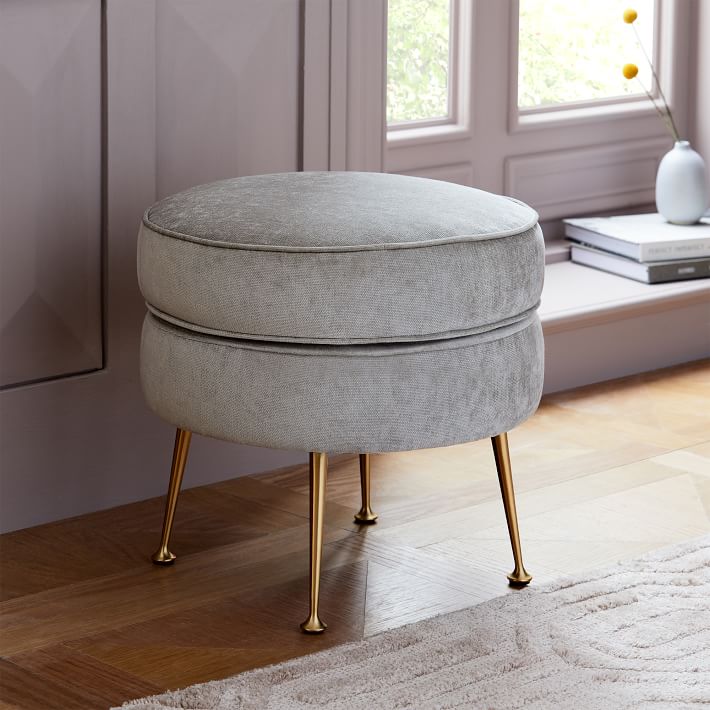 Pietro Mid-Century Round Ottoman