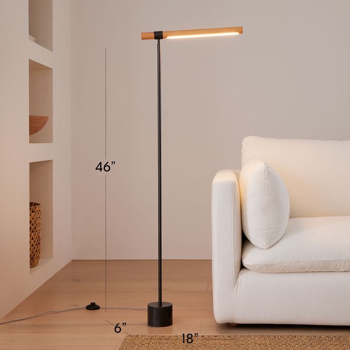 Linear Wood LED Floor Lamp | West Elm