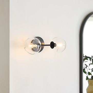 Staggered Glass 2 Light Sconce Clear West Elm