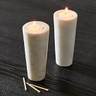 Foundations White Marble Reversible Candleholder