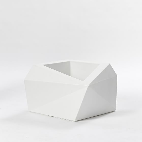 White Origami Resin Indoor/Outdoor Planter, 23" Wide