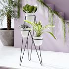 Iris Indoor/Outdoor Triple Planter &amp; Chevron Stand