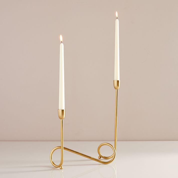 Loop Polished Brass Candelabra