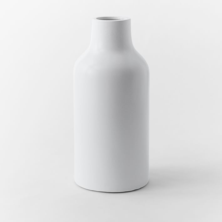 Jug 15"H - Pure White Matte Ceramic Vases