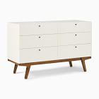 Modern 6-Drawer Dresser, White/Pecan, WE Kids