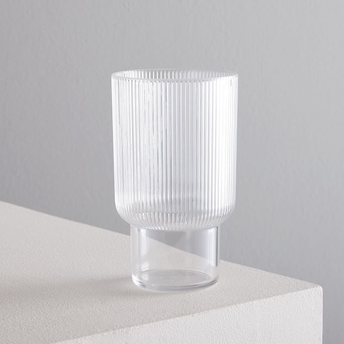 Fluted Acrylic Tall Drinking Glass Sets