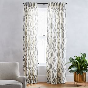 West Elm Contrast hot Circle Curtains (Set of 2 Panels)