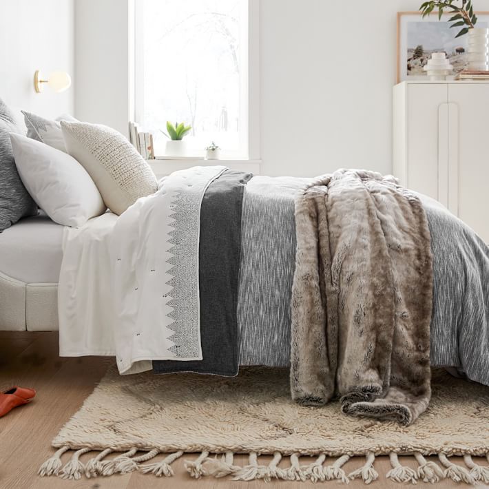 West Elm Faux Fur deals Throw