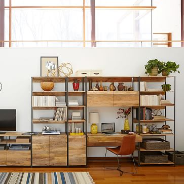Build Your Own Industrial Modular Storage Entertainment Center West Elm