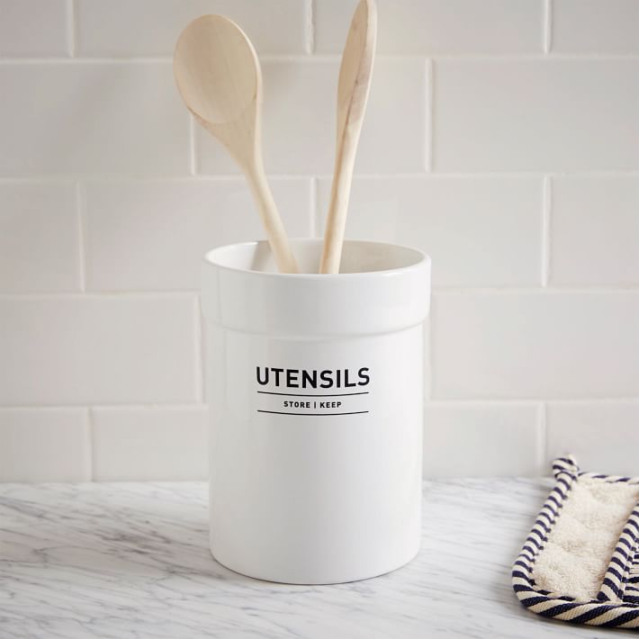 Utility Stoneware Utensil Holder