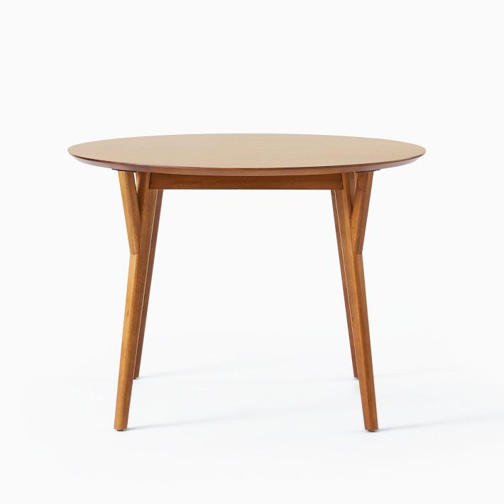 Mid Century 42 60 Round Expandable Dining Table Acorn West Elm