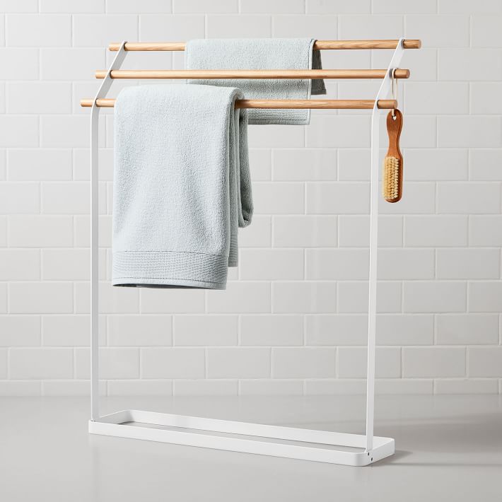 Freestanding Bathroom Towels Hanger | Steel Towel Rack | Slim Floor Double offers Towel Hanger | IVO