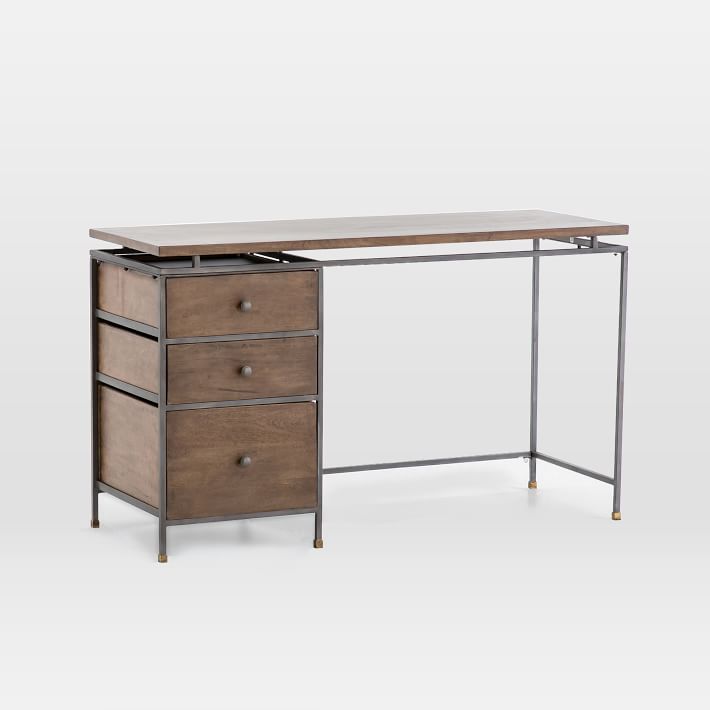 Modern Industrial Metal &amp; Wood Writing Desk (51&quot;)