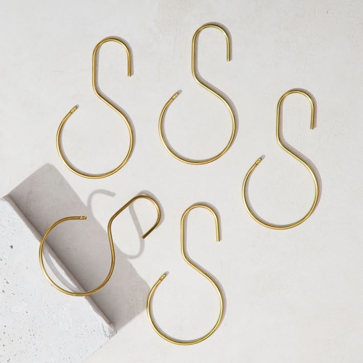 Quiet Town Shower Curtain Rings - Brass