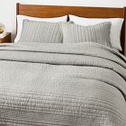 European Flax Linen Linework Quilt &amp; Shams - Clearance