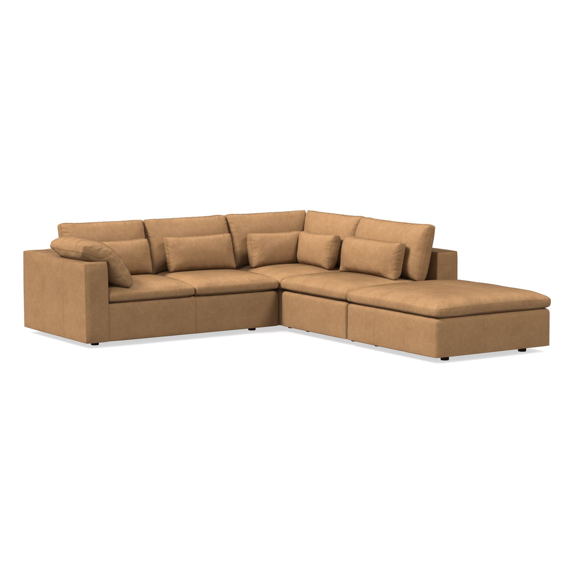 Harmony Modular Leather Piece Chaise Sectional | Sofa With West Elm