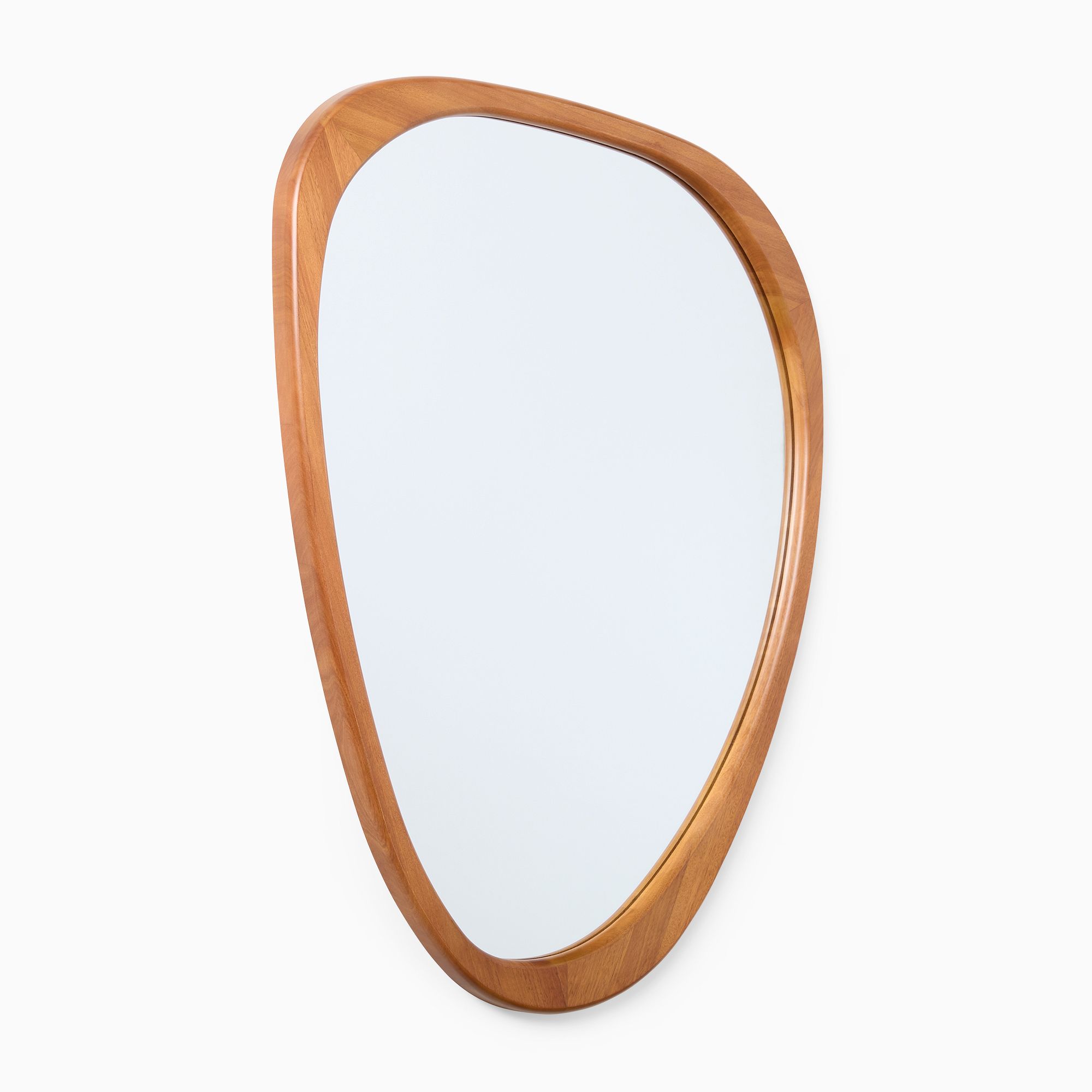 Mid-Century Asymmetrical Wood Wall Mirror | West Elm