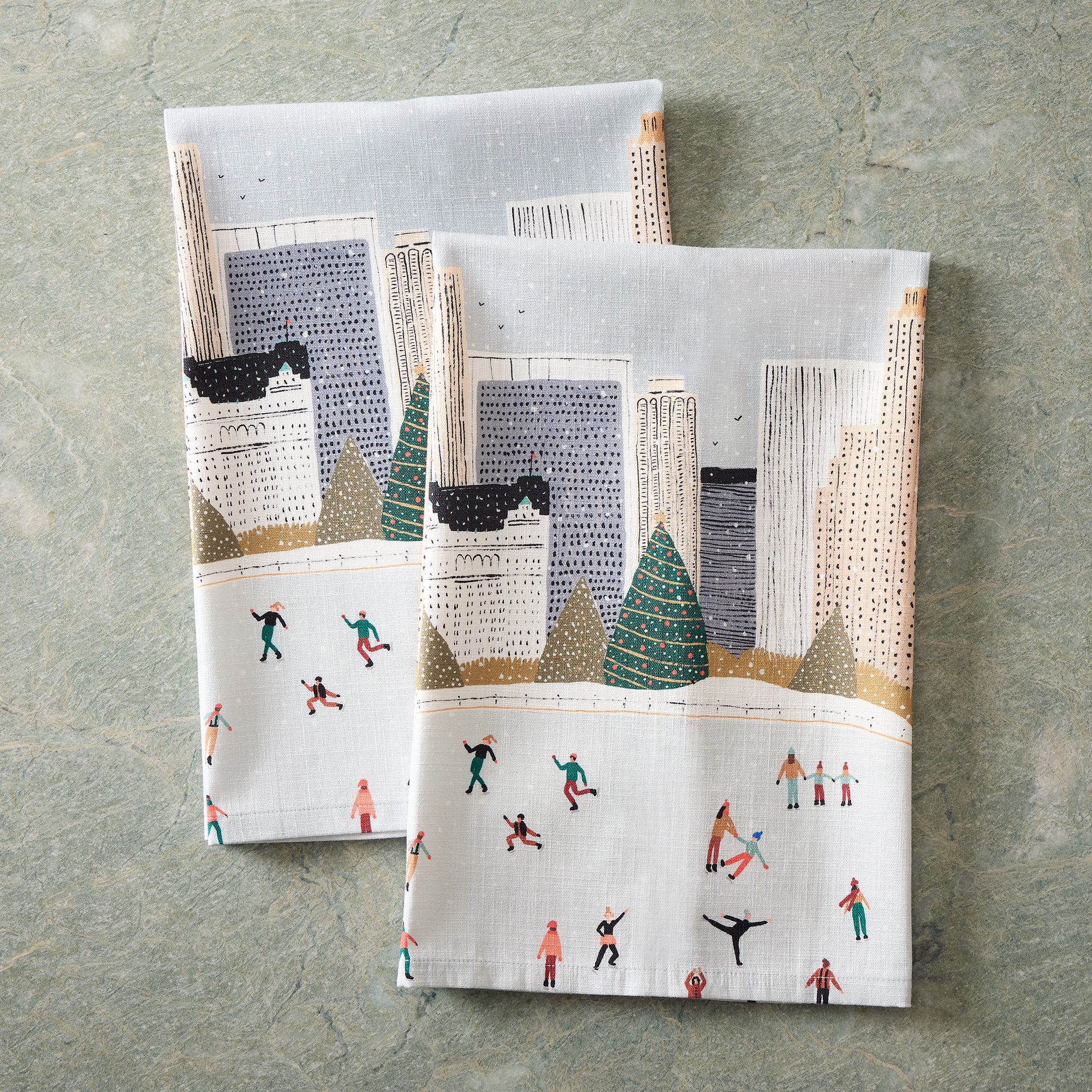 Winter Activities Tea Towels (Set of 2) | West Elm