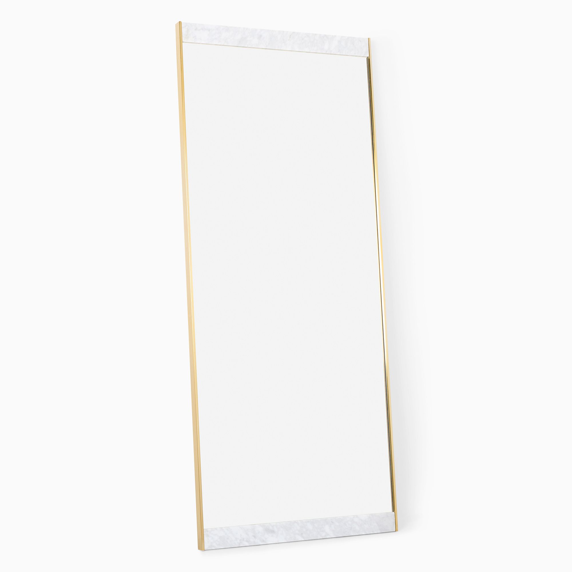 Marble & Brass Floor Mirror | West Elm