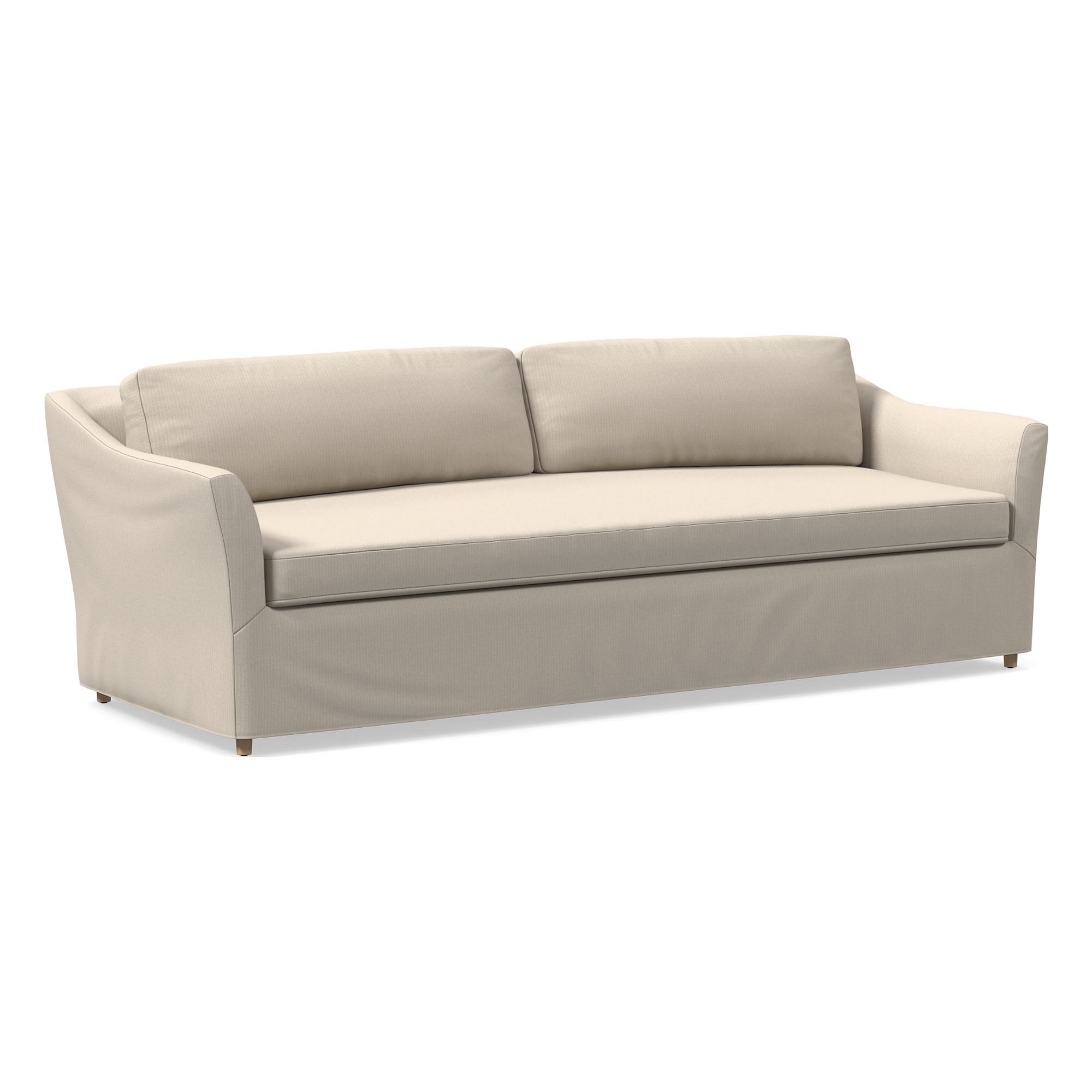 Ingraham Slipcover 86" Sofa, Performance Yarn Dyed Linen Weave, Alabaster, Blonde