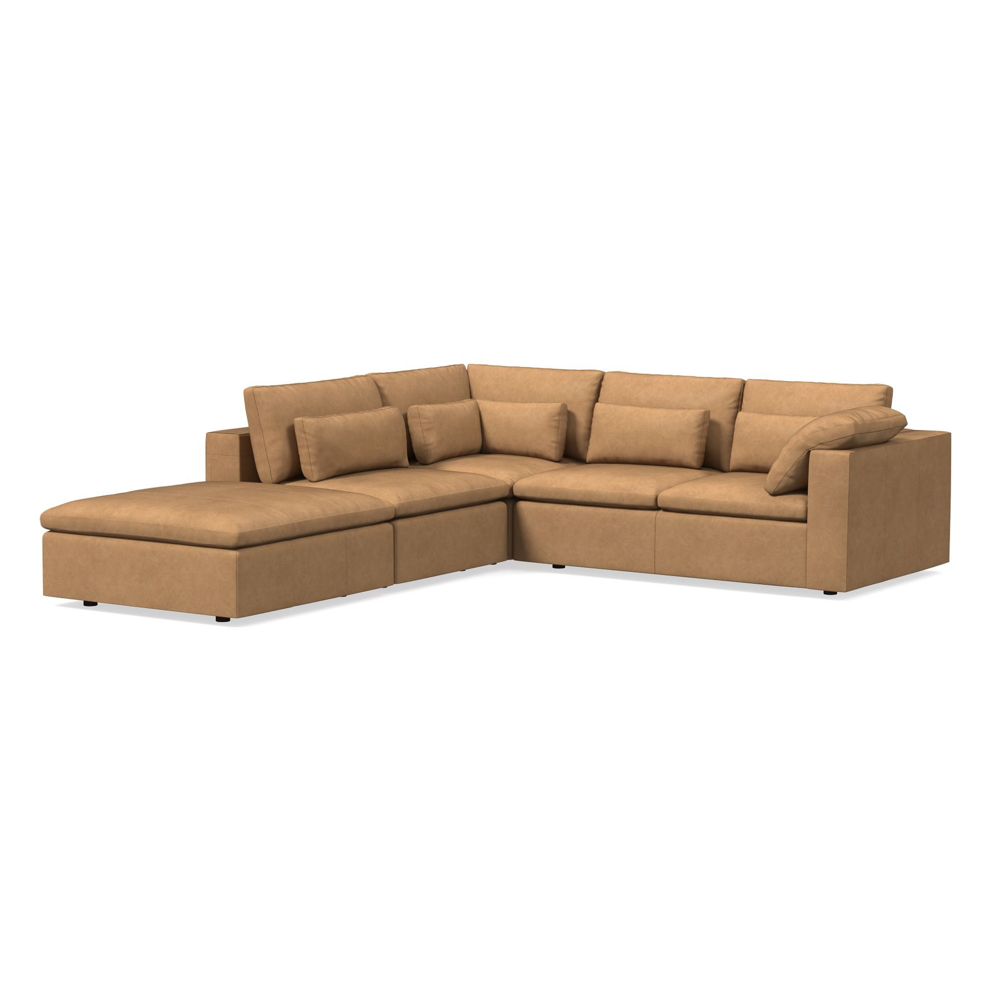 Harmony Modular Leather Piece Chaise Sectional | Sofa With West Elm