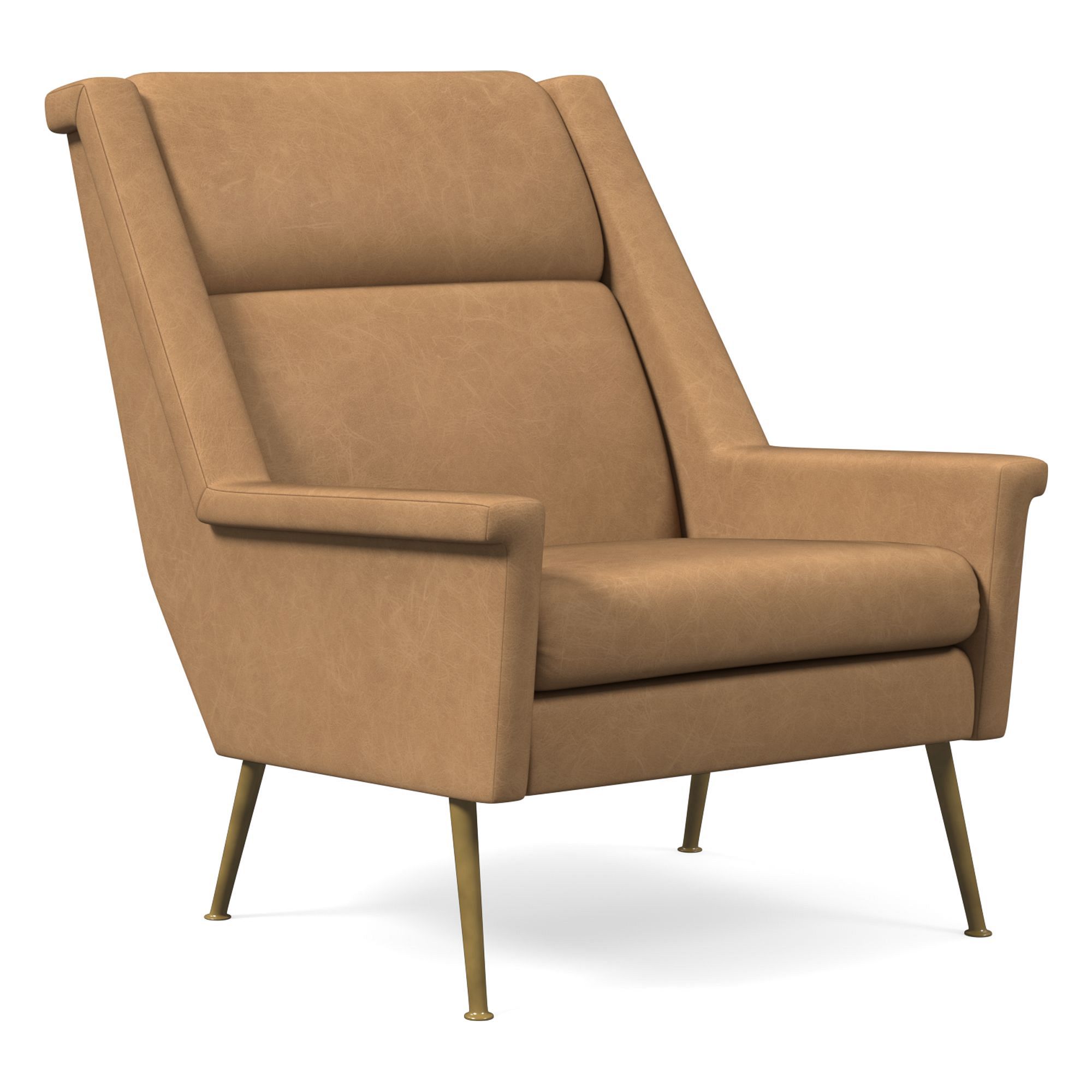 Carlo Highback Chair, Poly, Saddle Leather, Nut