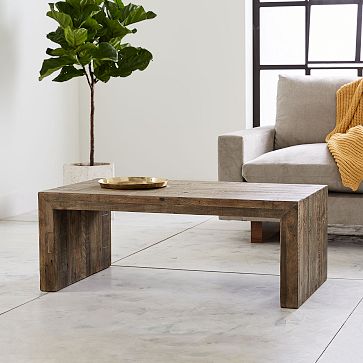 Solid wood coffee table rectangle hotsell