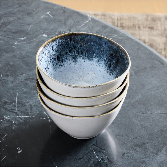 Reactive Glaze Stoneware Cereal Bowls, Set of 4