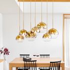 Sculptural 7-Light Globe Chandelier