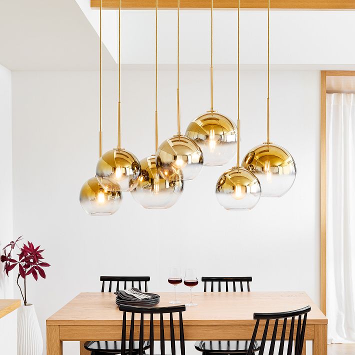 Sculptural 7-Light Globe Chandelier