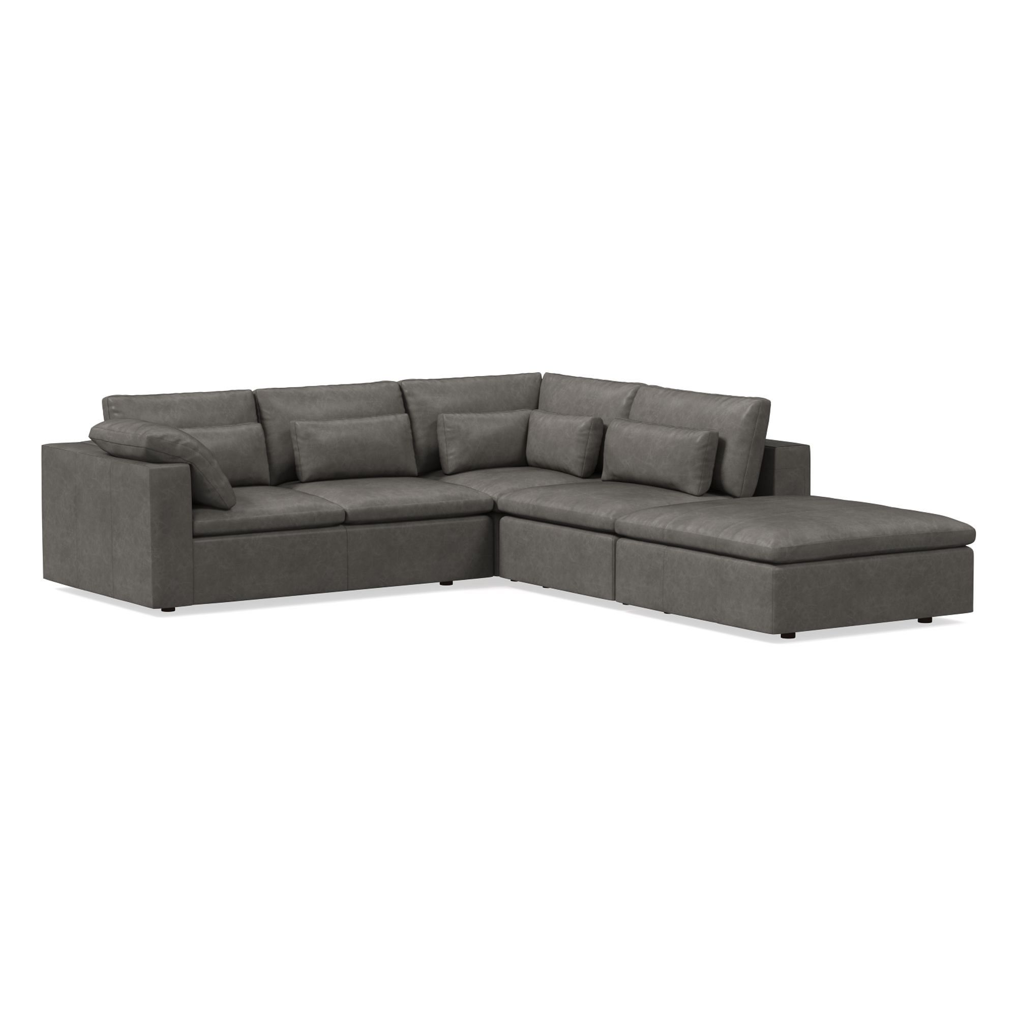 Harmony Modular Leather Piece Chaise Sectional | Sofa With West Elm