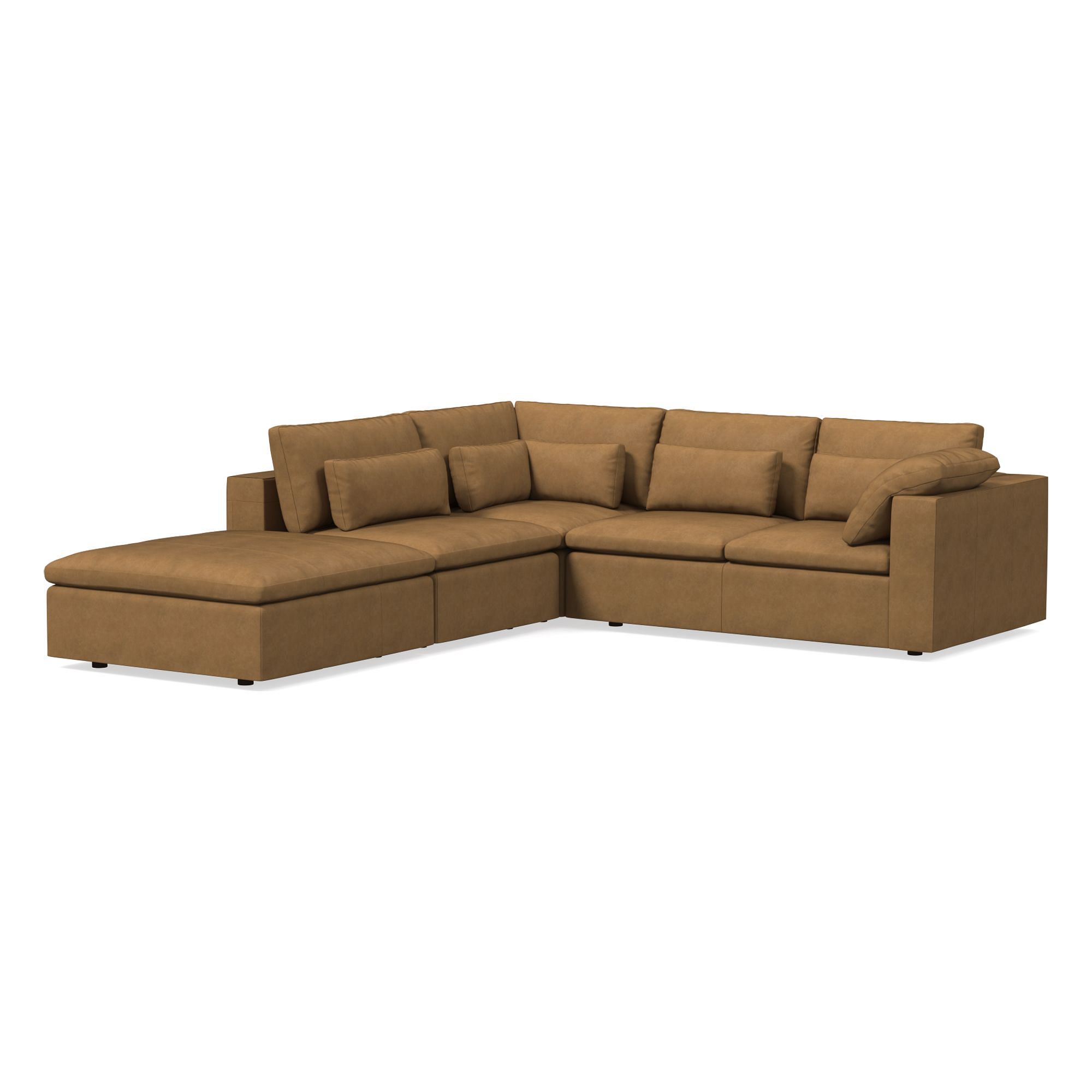 Harmony Modular Leather Piece Chaise Sectional | Sofa With West Elm