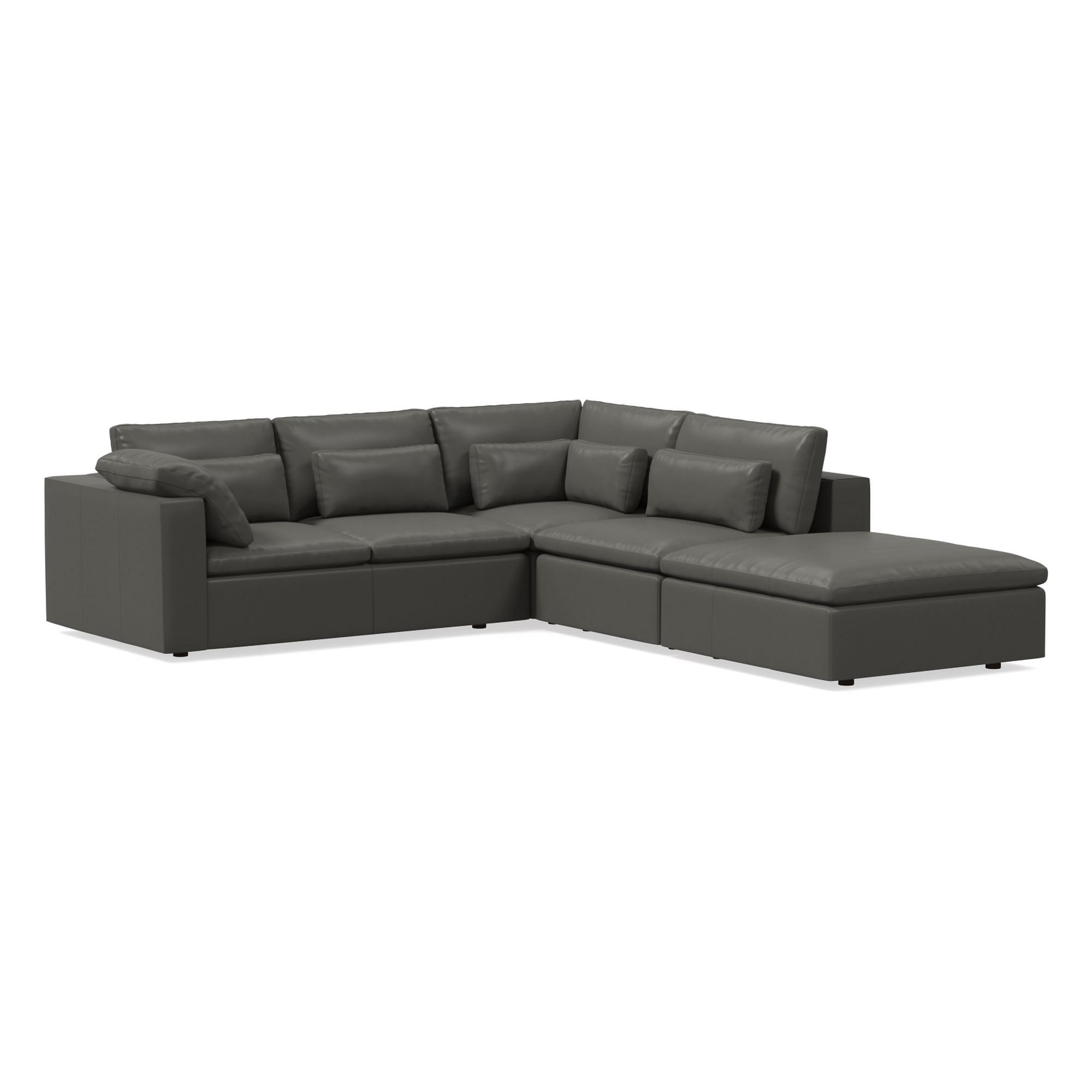 Harmony Modular Leather Piece Chaise Sectional | Sofa With West Elm