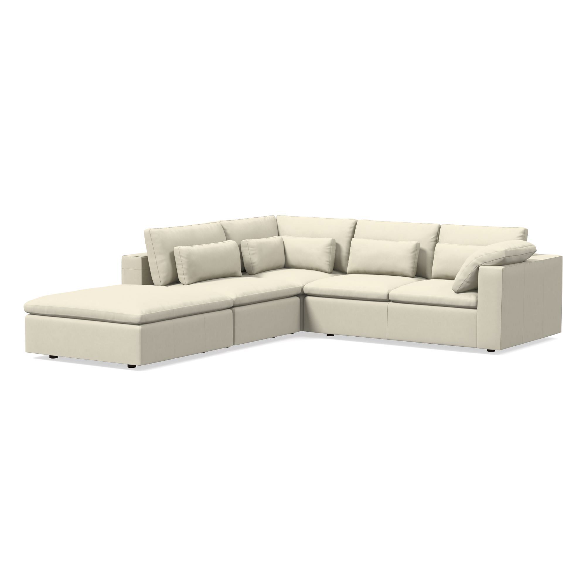 Harmony Modular Leather Piece Chaise Sectional | Sofa With West Elm