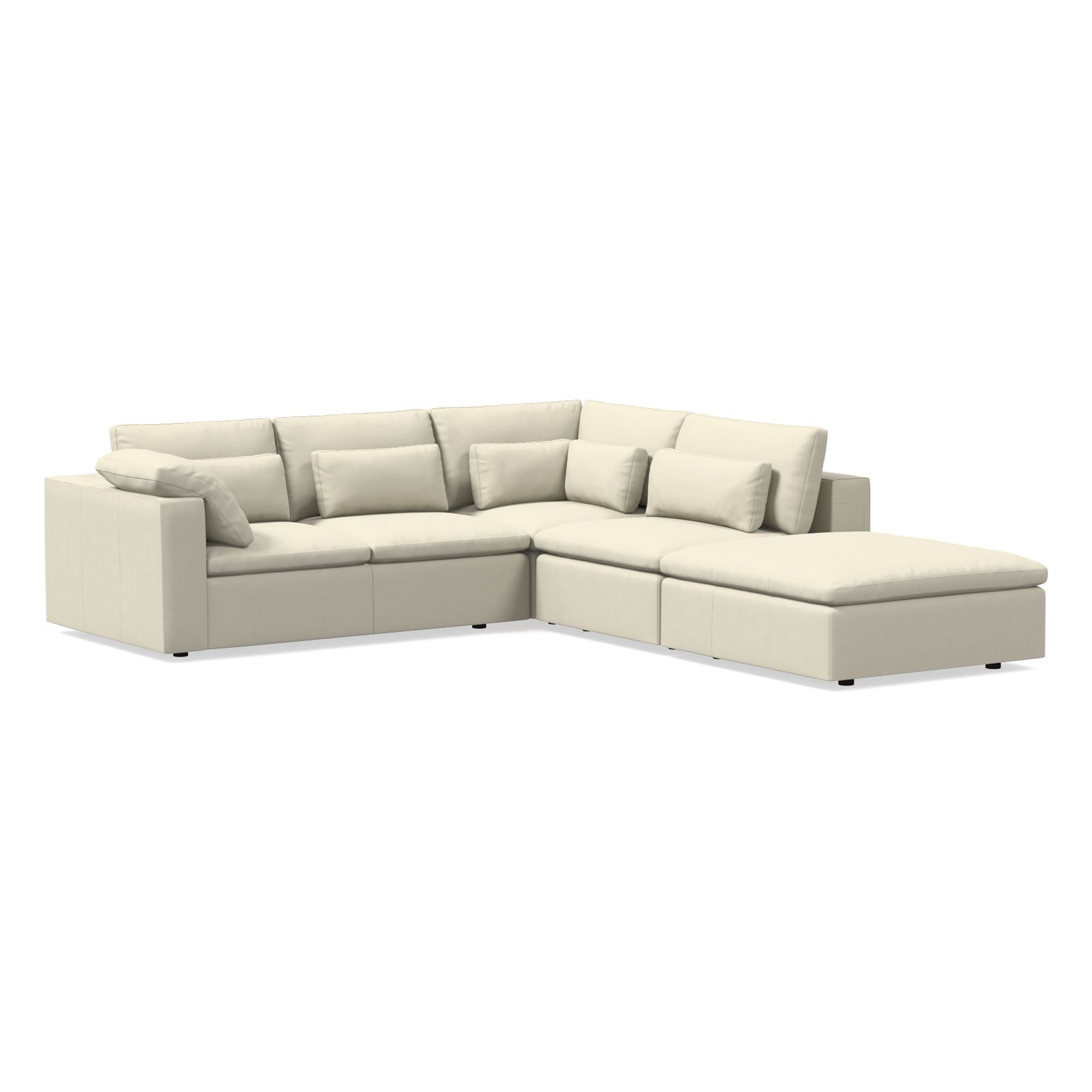 Harmony Modular Leather Piece Chaise Sectional | Sofa With West Elm