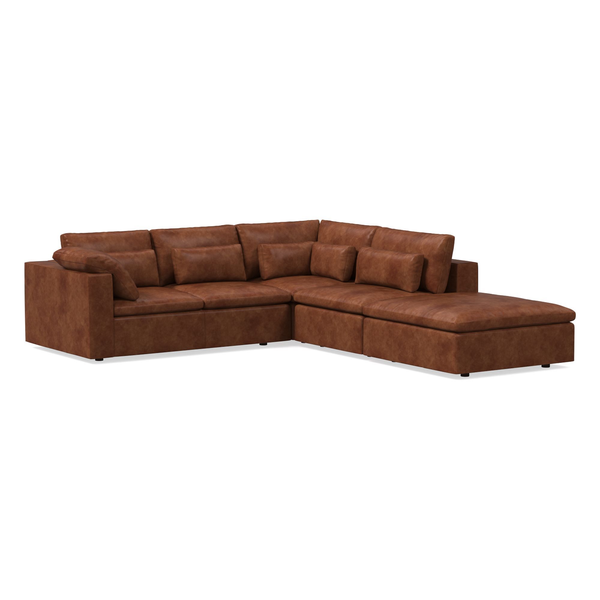 Harmony Modular Leather Piece Chaise Sectional | Sofa With West Elm