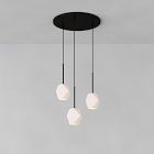 Sculptural 3-Light Faceted Chandelier