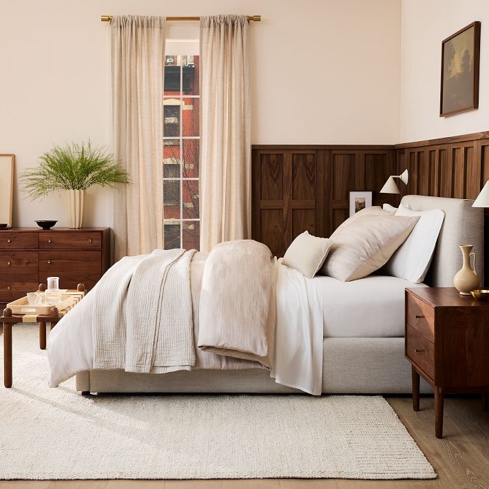 Silky TENCEL™ Striated Duvet Cover & Shams