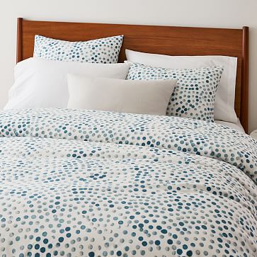 West Elm White & Black Polka Dot Print King Duvet Cover & 2 Standard Shams cheapest