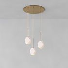 Sculptural 3-Light Faceted Chandelier