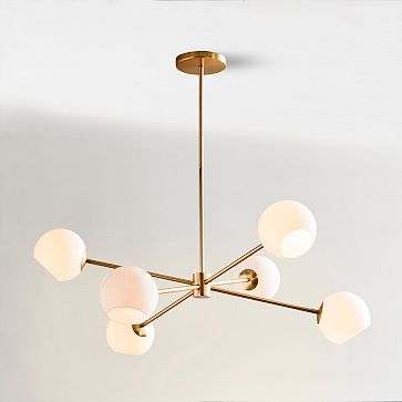 West elm milk glass chandelier top