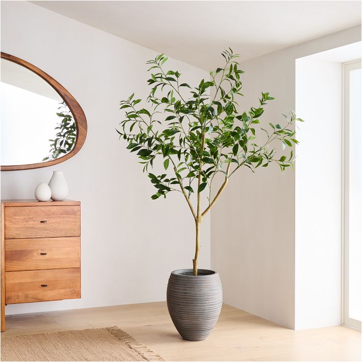 Faux Potted Laurel Tree w/ Planter