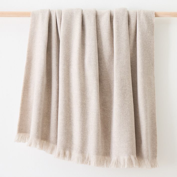 Brushed Woven Throw - Sand