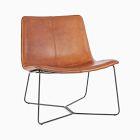 Slope Leather Lounge Chair, Saddle Leather, Nut, Charcoal