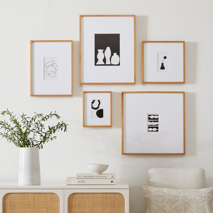 Gallery Frames, Wheat Wood (Set of 5)