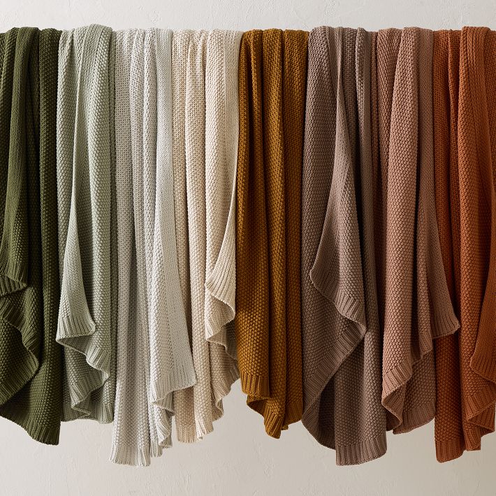 Cotton Knit Throw