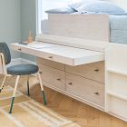 Modernist Captain's Bed w/ Desk - Winter Wood