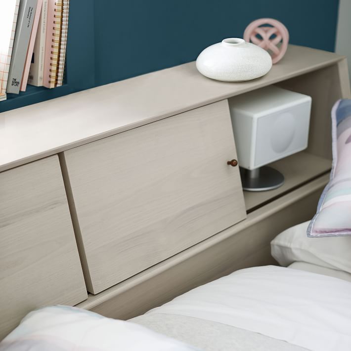 Mid Century Side Storage Platform Bed