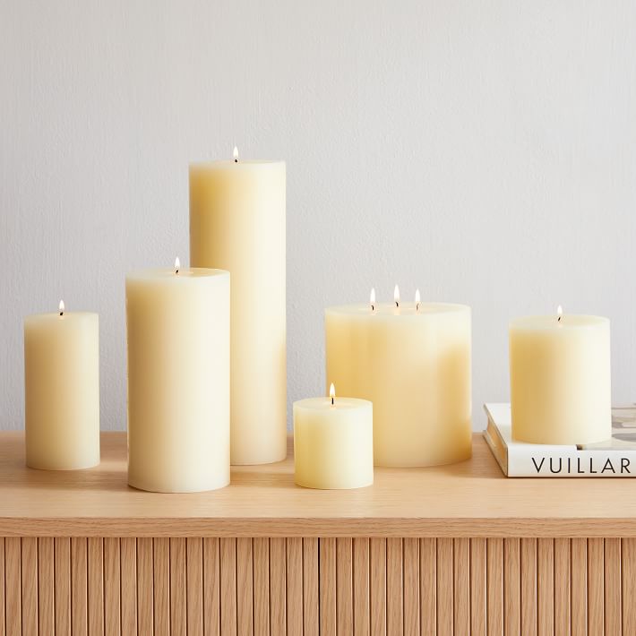 Unscented Wax Pillar Candle